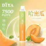 DIYA 7500 Puffs｜650mAh｜1.2Ω網芯｜3%濃度｜25款口味 哈蜜瓜