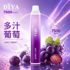DIYA 7500 Puffs｜650mAh｜1.2Ω網芯｜3%濃度｜25款口味 多汁葡萄