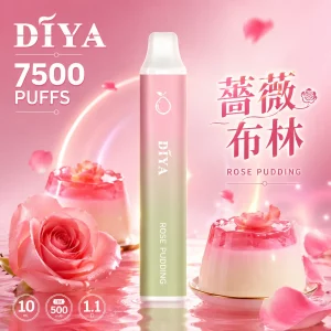 DIYA 7500 Puffs｜650mAh｜1.2Ω網芯｜3%濃度｜25款口味 薔薇布林